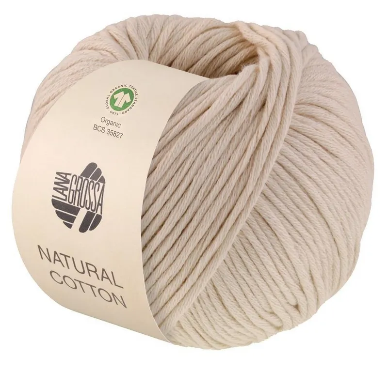 Lana Grossa Lana Grossa Natural Cotton GOTS Häkelwolle, 80 m, 0018 eierschale, – Produktbild 1 von 1