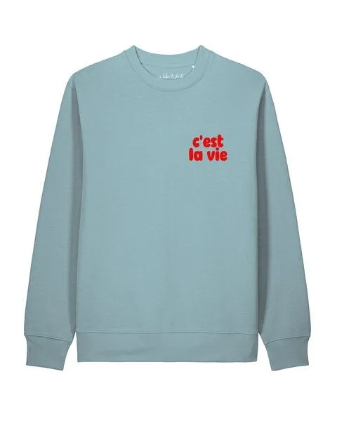 watapparel watapparel Sweatshirt Unisex cest la vie, Pebble blue, – Produktbild 1 von 2