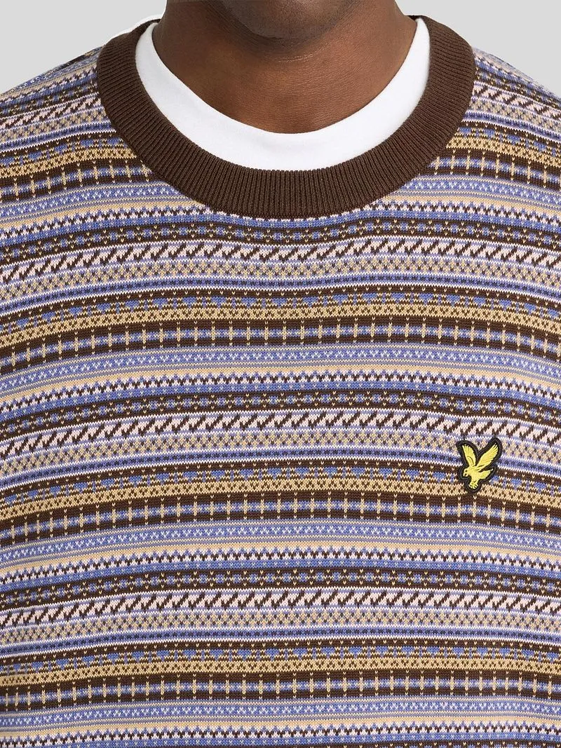 Lyle and Scott Lyle & Scott Pullover Crewneck Fairisle Ebony - Größe M, Multicolour, – Produktbild 1 von 5