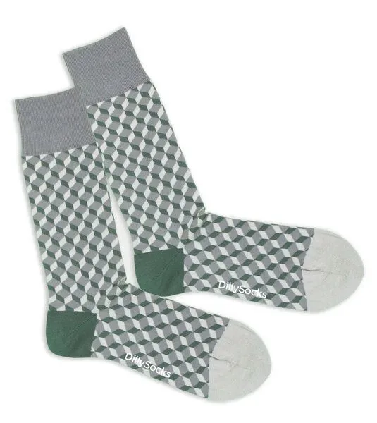 DillySocks DillySocks Socken Dice aus Biobaumwoll-Mix, Olive dice, – Produktbild 1 von 3