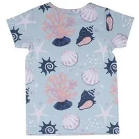 Walkiddy Baby T-Shirt GOTS zertifiziert – 95% Bio-Baumwolle, Hellblau mit Meeresmotiven, 5% Elasthan, weich & bequem | Walkiddy – Produktbild 1 von 1