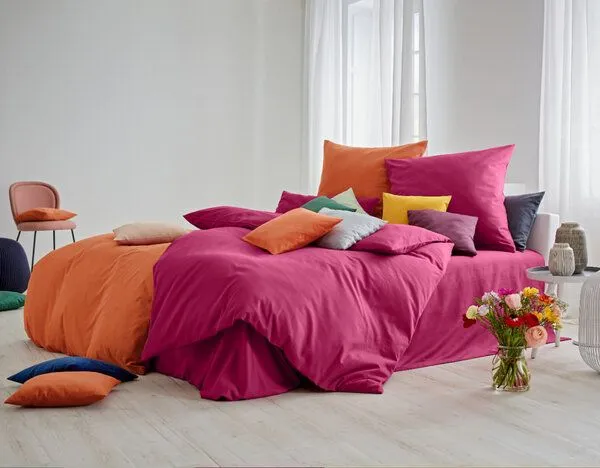 Cotonea Cotonea Bio Satin-Bettwäsche Classic, Sangria (lila), – Produktbild 1 von 4