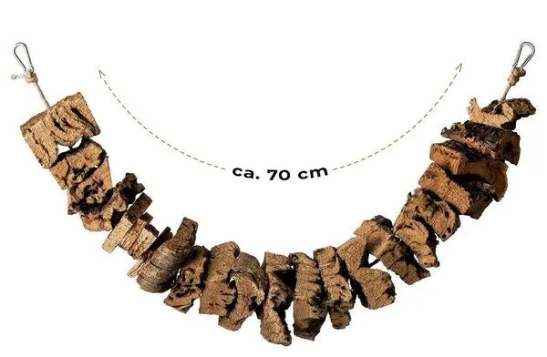 Kork-Deko Kork-Deko Schaukel für Vögel zum Knabbern aus Korkrinde | 70cm – Produktbild 3 von 4