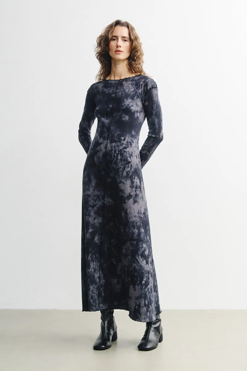 Rotholz Rotholz Damen vegan Kleid Mit Biesen Schwarz, Schwarz, – Produktbild 2 von 2
