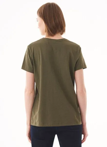 ORGANICATION ORGANICATION Damen Basic T-Shirt aus Bio-Baumwolle, Grün(military olive), – Produktbild 4 von 4