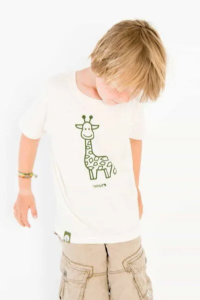 Maishameanslife Maishameanslife Twiga - Kleine Giraffe - Bio T-shirt für Kinder - Naturweiß - Unisex – Produktbild 3 von 4