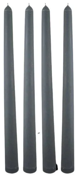 ReineNatur ReineNatur Stabkerzen aus Rapswachs– Leuchterkerzen - 4er Set - H: 24 cm, Ø 2 cm, Grau, – Produktbild 1 von 1