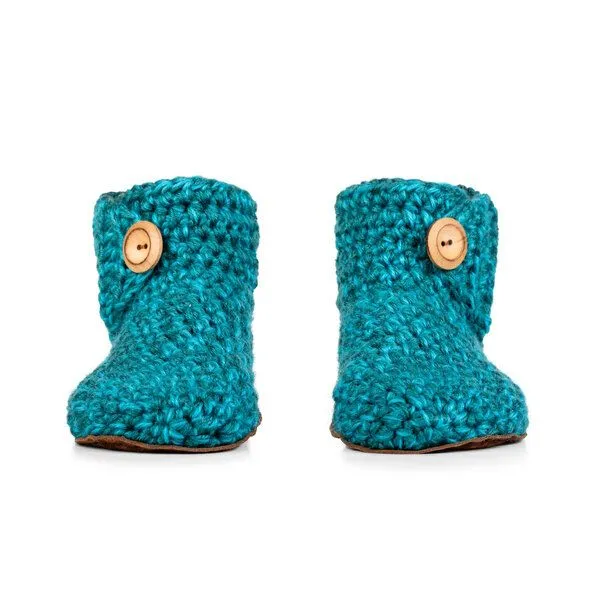 Kingdom of Wow Kingdom of Wow - Handgefertigte Hausschuhe aus Wolle - High Top, Glacier teal, – Produktbild 5 von 5