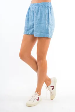 RAVENS VIEW IBIZA RAVENS VIEW IBIZA Damen vegan Shorts Creta Faded Denim Blau – Produktbild 1 von 1
