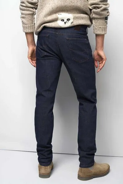 M 5 BY MEYER M 5 BY MEYER STRETCH FIVE POCKET DENIM, Blau (dark blue stone), – Produktbild 4 von 5