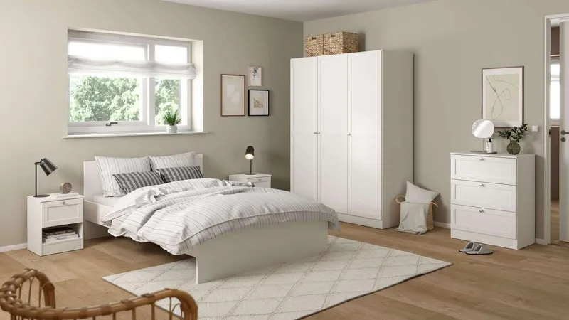 Home affaire Kommode Billund, Kommode, mit 3 Schubladen, Modernes, elegantes Design und verschiedene Größen & Varianten, Weiß, – Produktbild 2 von 5