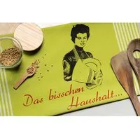Hirschkind Hirschkind Bio & Fair-Trade-Geschirrtuch "Das bisschen Haushalt...", Hellgrün, – Produktbild 1 von 1