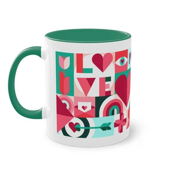 PepMelon PepMelon Beere Liebe Tee & Kaffee Becher, 11oz, 330 ml, Grün, – Produktbild 1 von 4