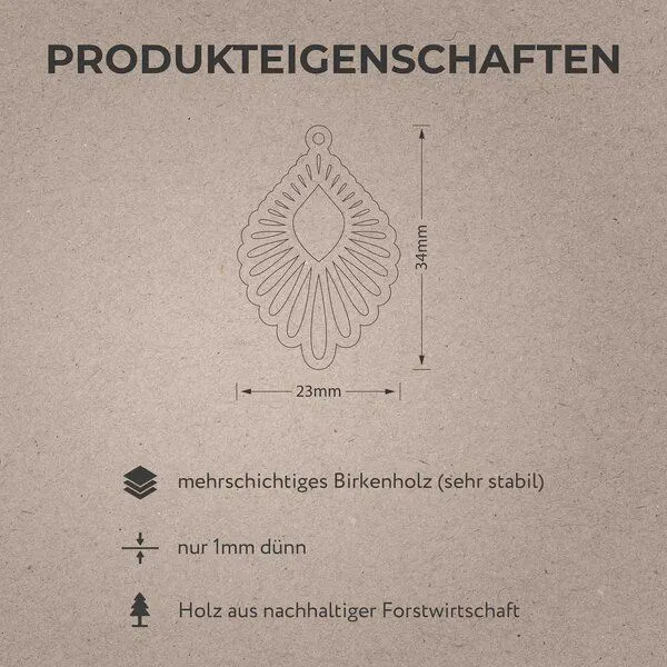 feinformart feinformart Ohrringe aus Holz - Mindful, Natur (beige), – Produktbild 4 von 4