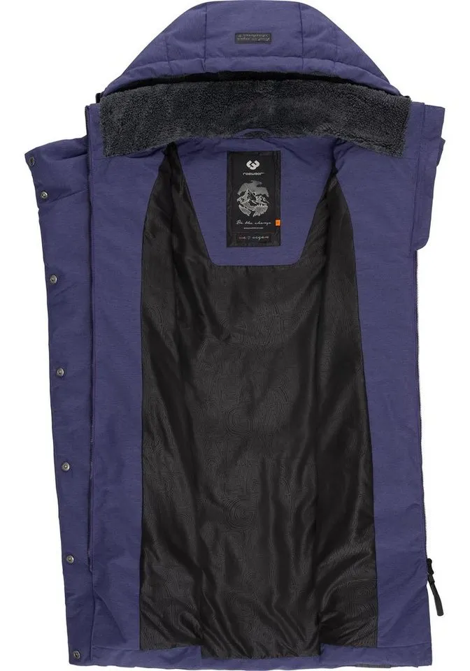 ragwear ragwear Steppweste Pavla Vest stylische Winterweste mit Teddyfutter und Kapuze, Lila, – Produktbild 3 von 3