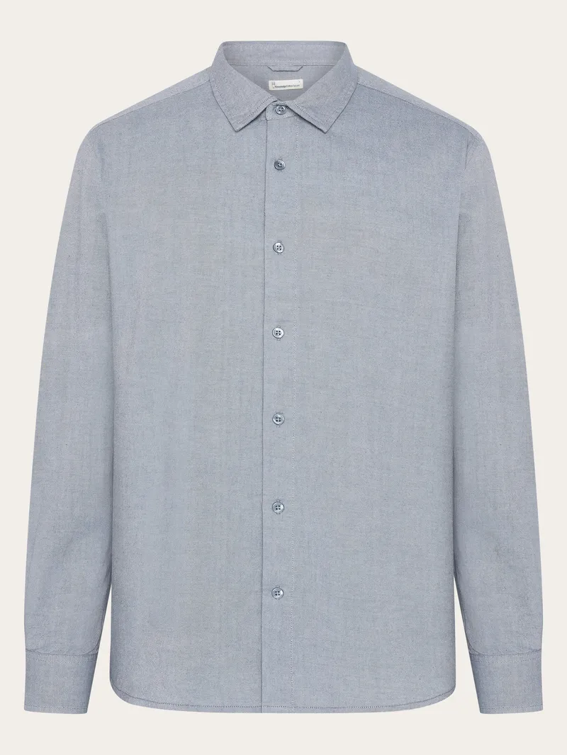 KnowledgeCotton Apparel KnowledgeCotton Apparel Herren vegan Hemd Light Twill Vintage Indigo, Hellblau, – Produktbild 1 von 2