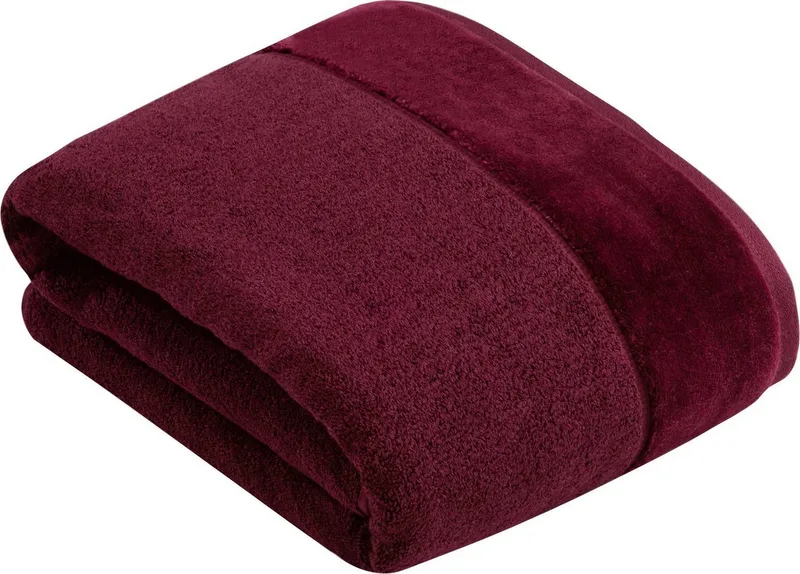 VOSSEN VOSSEN Badetuch Pure, Frottier (1-St), Baumwolle & VEGAN, mit eleganter Veloursbordüre, Rot, – Produktbild 1 von 3