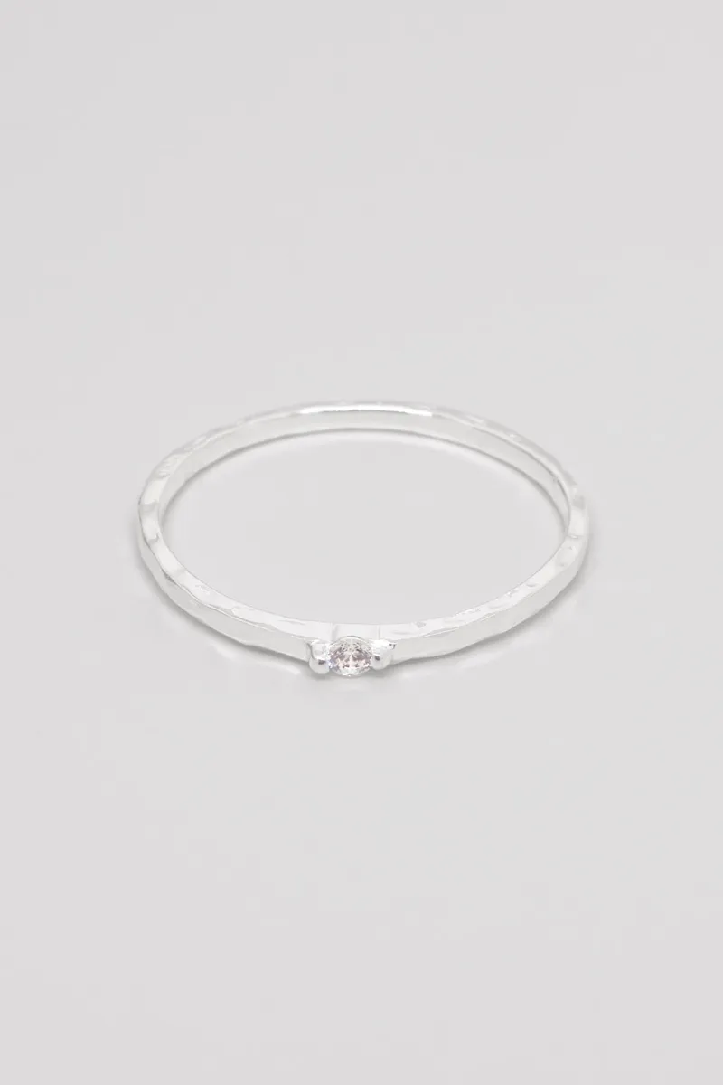 fejn fejn Damen vegan Ring Hammered Sparkle Silber, Silber, – Produktbild 2 von 2