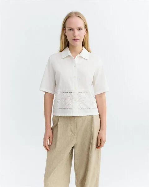 thinking mu thinking mu Kurzarm Bluse Modell: Vainica, Snow white (weiß), – Produktbild 5 von 5