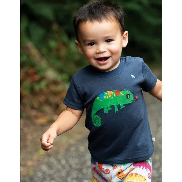 Frugi Frugi T-Shirt Chamäleon Applikation auf Vorder- und Rückseite – Produktbild 2 von 3