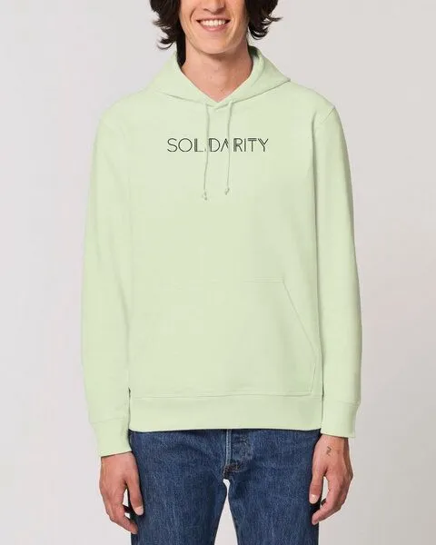 Human Family Human Family Bio Unisex Hoodie - "Drum - Solidarity", Hellgrün (green), – Produktbild 2 von 4