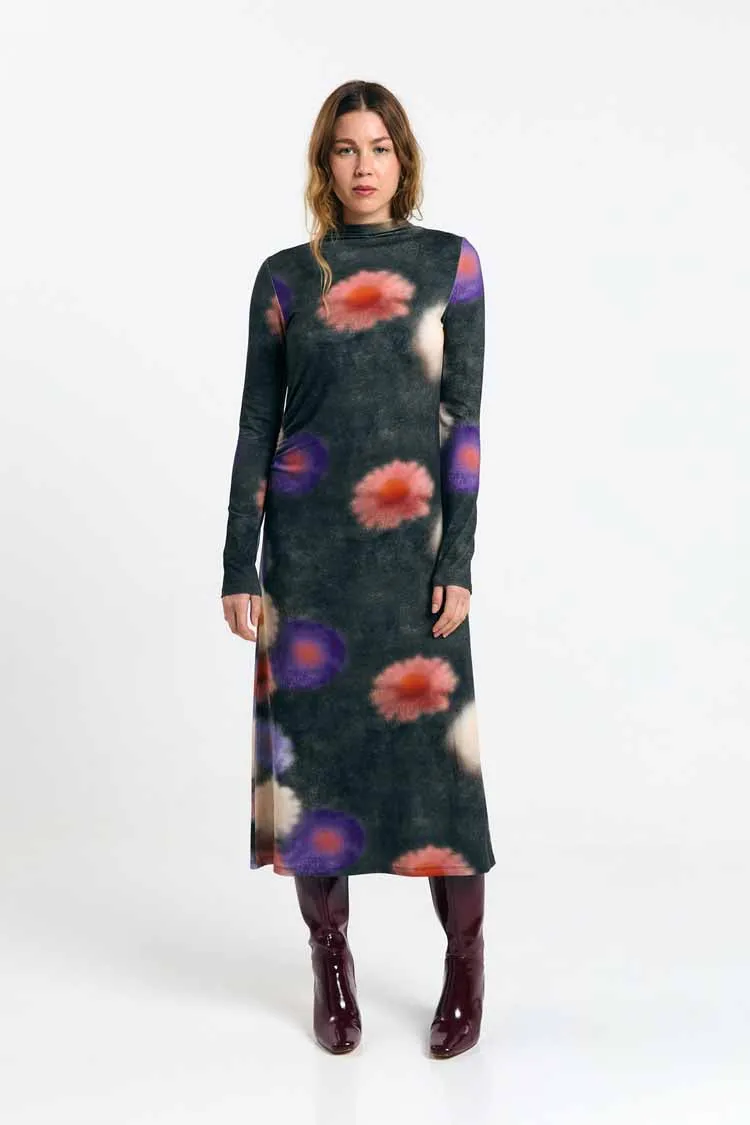 SUITE13LAB SUITE13LAB Damen vegan Kleid Selmes Print Blossom, Grau, – Produktbild 2 von 2