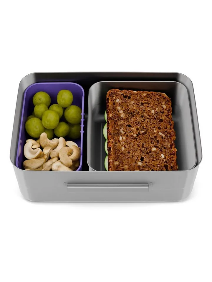 Ergobag Ergobag Lunchbox Edelstahl Brotdose, Edelstahl, (Edelstahl Brotdose, 3-tlg., 1x Brotdose, 1x Trennfach), spülmaschinengeeignet bis 45 Grad, Handwäsche empfohlen, Lila, – Produktbild 8 von 8