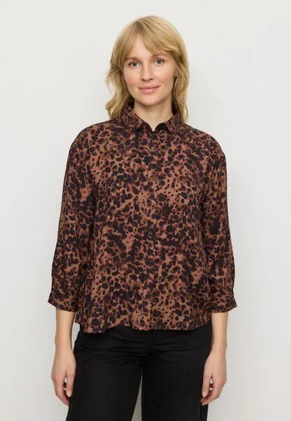 recolution Damen Bluse aus LENZING ECOVERO Viskose - CYPRESS LEO - recolution, Cognac brown (braun), – Produktbild 4 von 4