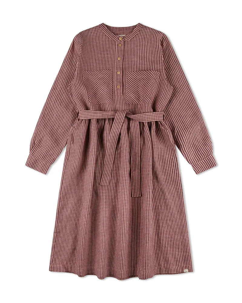 MATONA MATONA Damen vegan Kleid Belted Heather Dunkelrot, Dunkelrot, – Produktbild 1 von 2