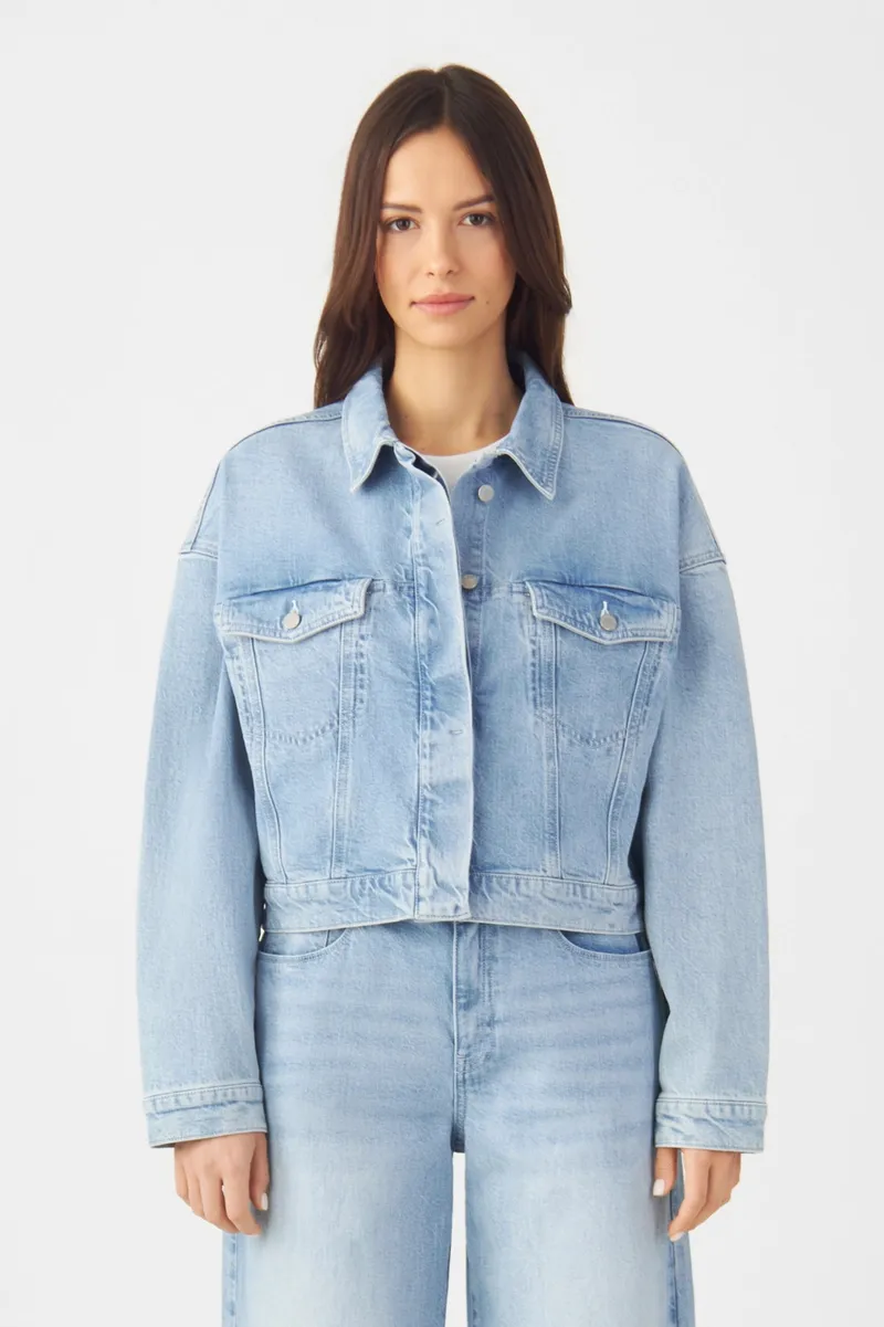 DAWN Dawn Damen vegan Boxy Jacke Amara Hellblau, Hellblau, – Produktbild 2 von 2