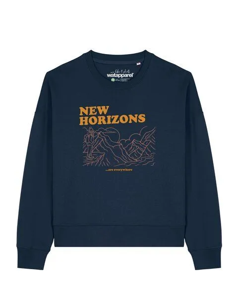 watapparel watapparel Sweatshirt Frauen New horizons are everywhere, French navy, – Produktbild 1 von 2