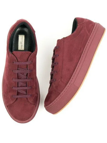 Will's Vegan Shop Will's Vegan Shop Farbige Sneaker Veganes Wildleder Damen, Weinrot veganes wildleder, – Produktbild 1 von 4