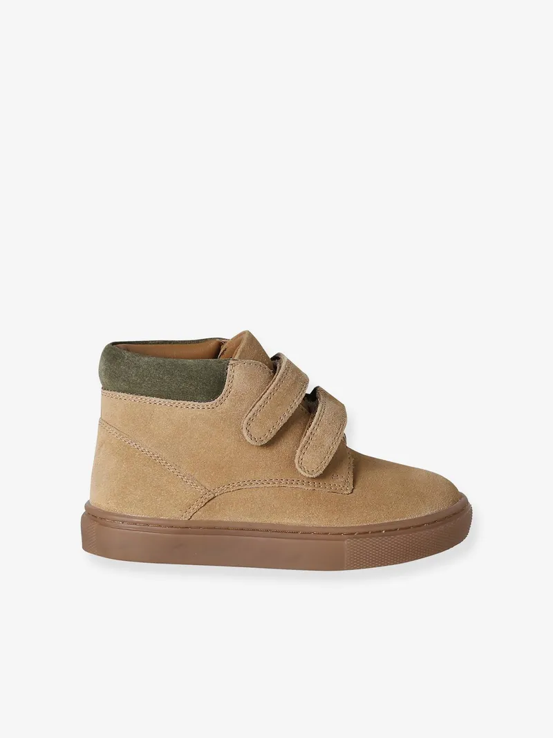 Vertbaudet Vertbaudet Jungen Klett-Sneakers aus Leder, Beige, – Produktbild 2 von 4