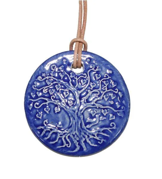 Schönes aus Indochina Schönes aus Indochina Schmuck aus Keramik, Medaillon Elefant, Lotus und Lebensbaum, Royal, – Produktbild 3 von 4