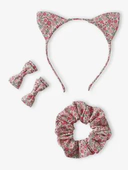Vertbaudet 4-teiliges Haaraccessoires-Set mit Blumenmuster – Produktbild 1 von 1