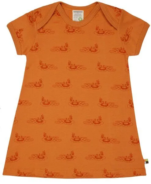 loud + proud loud + proud Babys & Kinder Kleid Druck, GOTS-zertifiziert, Carrot(orange), – Produktbild 2 von 2
