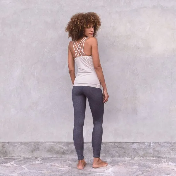 Jaya Jaya NOURI MELANGE - Damen - lockeres Top für Yoga aus Biobaumwolle, Creme/creme, – Produktbild 4 von 4