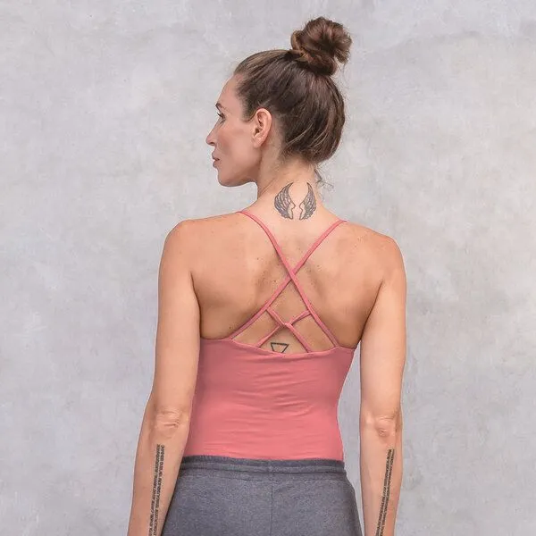 Jaya Jaya MANU - Damen - Top für Yoga aus Biobaumwolle, Decorose/rosa, – Produktbild 2 von 4