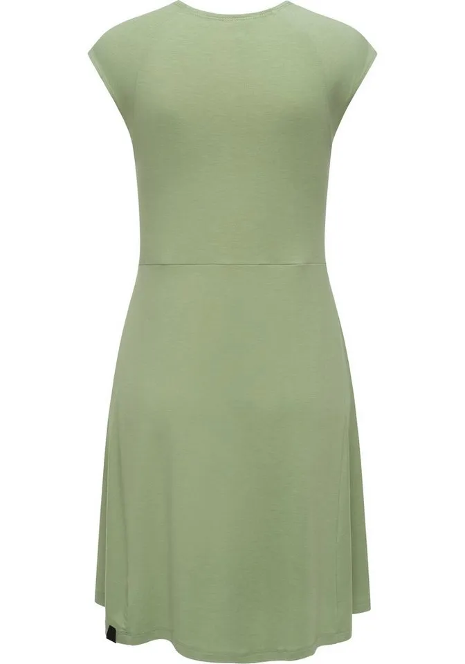 ragwear ragwear Jerseykleid Comfrey Solid stylisches Sommerkleid mit tiefem V-Ausschnitt, Grün, – Produktbild 3 von 3