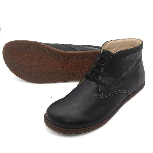 Pololo Pololo knöchelhoher Barfußschuh Dublin, pflanzlich gegerbtes Leder, Schwarz, – Produktbild 3 von 4