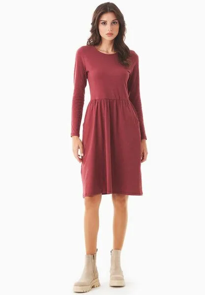 ORGANICATION ORGANICATION Langarm-Jerseykleid aus Bio-Baumwolle, Syrah red, – Produktbild 1 von 4