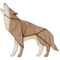 BeWooden BeWooden Holzbrosche Walking Wolf – Wolf-Brosche – Produktbild 1 von 1