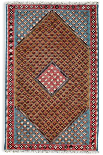 Rugtales Kelim Senneh Rugtales aus Schurwolle, Braun, – Produktbild 3 von 4