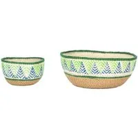 El Puente El Puente Osterkörbe "Mai", 2er-Set | Fair Trade & Handmade aus Bangladesch, Natur,blau,grün, – Produktbild 1 von 1