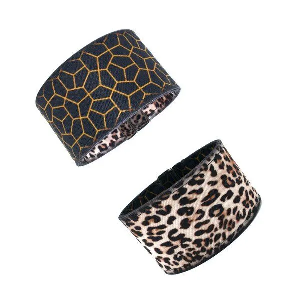 Seegarn Seegarn Wende-Armband 4cm, Waben (schwarz) / leopard (braun), – Produktbild 1 von 2