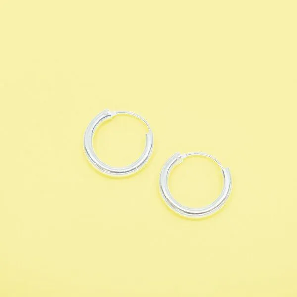 fejn jewelry fejn jewelry Creole bold hoop, Silber, – Produktbild 1 von 2