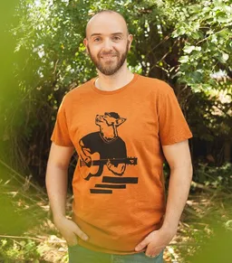 päfjes päfjes Frank Fuchs/Gitarre Fuchs - Fair gehandeltes Männer T-Shirt - Slub Orange – Produktbild 1 von 1