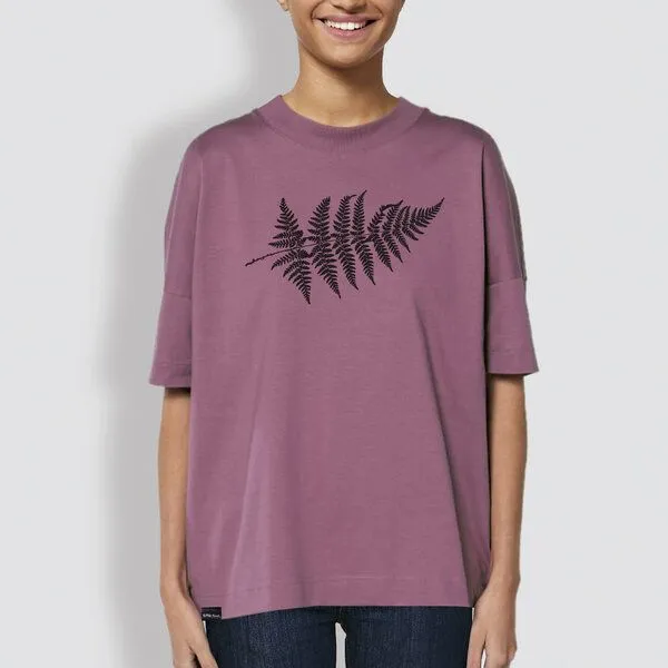 little kiwi little kiwi Unisex T-Shirt "Farn", Lila, – Produktbild 1 von 2