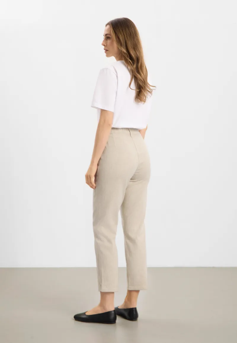 LAURIE LAURIE Damen vegan Hose Kelly Regular Cropped Grau Sand, Beige, – Produktbild 1 von 2
