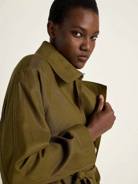 LANIUS LANIUS Trenchcoat aus TENCEL Lyocell und Bio-Baumwolle, Dark olive, – Produktbild 3 von 4